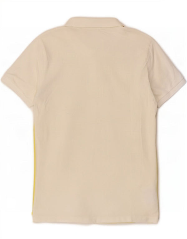 Polo grafica da uomo Calvin Klein Jeans in cotone color block bianco medio