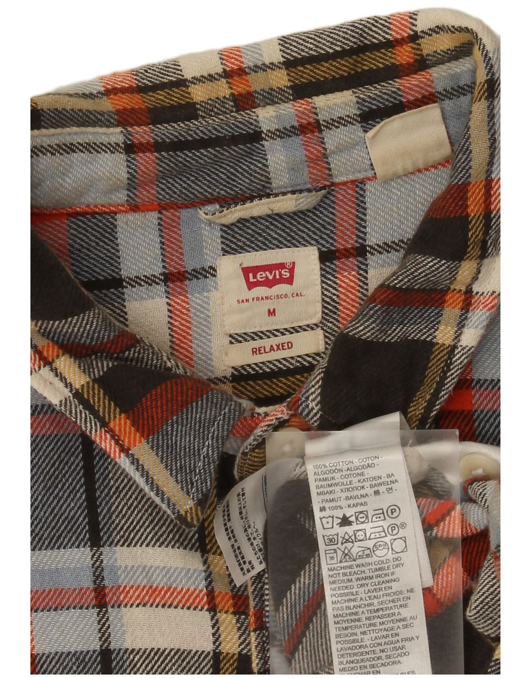 Levi's Mens Relaxed Flannel Shirt Medium Multicoloured Check Cotton