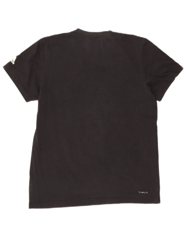 Adidas Mens Climalite Graphic T-Shirt Top Medium Black Cotton