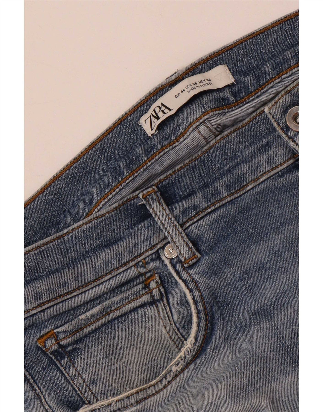 Zara Jean slim vieilli pour homme EU 46 XL W36 L33 Bleu
