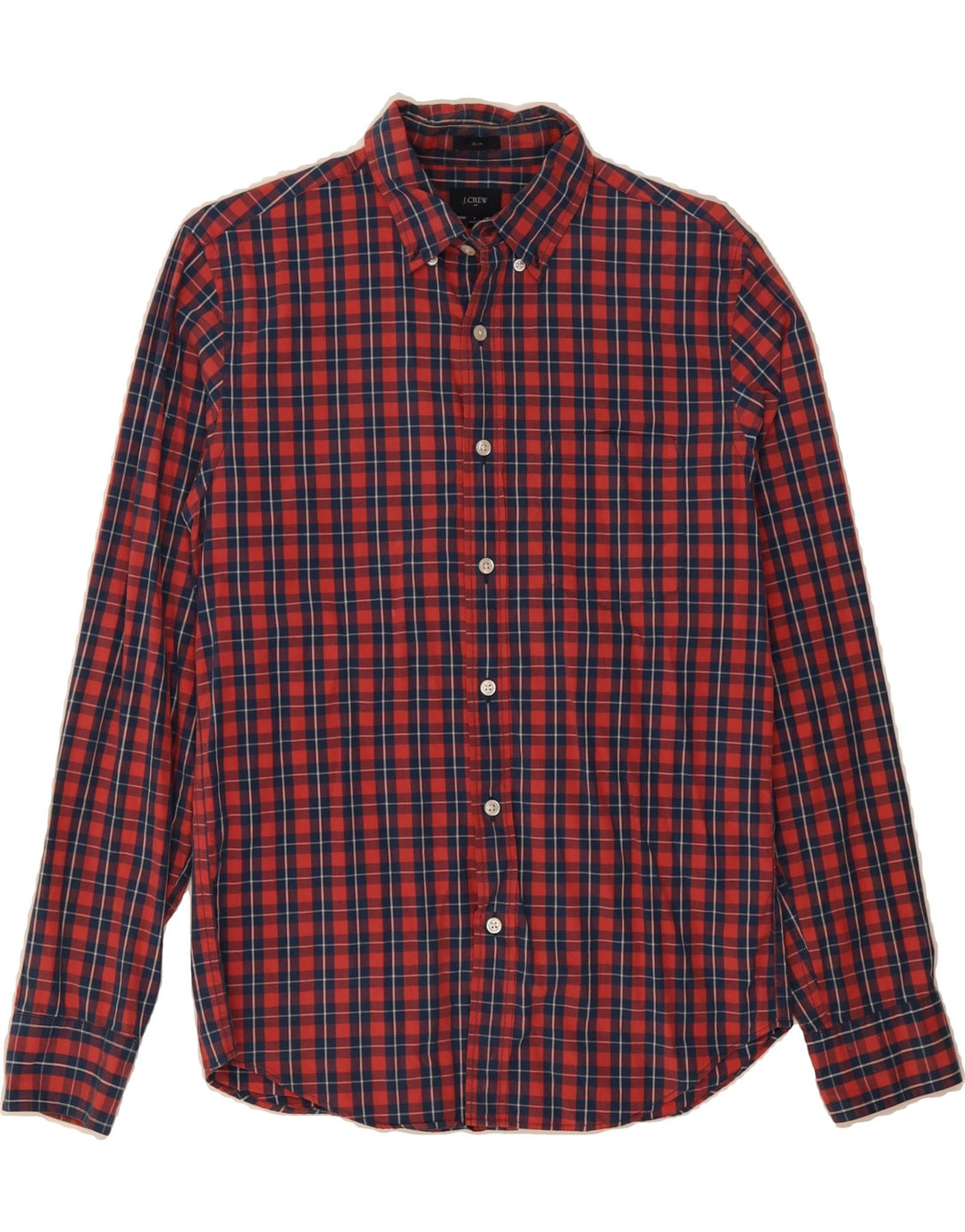 J. CREW Mens Slim Shirt Small Red Check Cotton Vintage J. Crew and Second-Hand J. Crew from Messina Hembry 