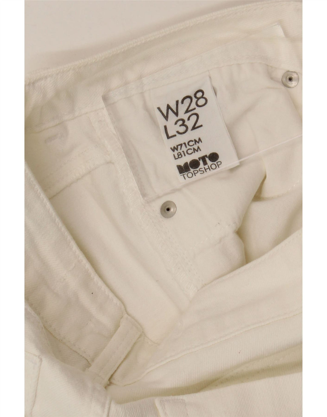 TOPSHOP Womens Slim Jeans W28 L32 White Cotton