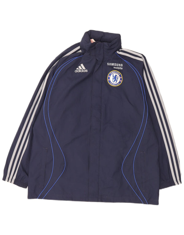Adidas Boys Chelsea FC Graphic Tracksuit Top Jacket 13-14 Years Navy Blue