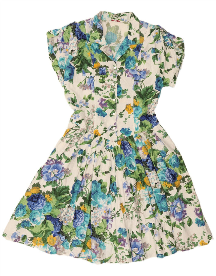 Express Womens A-Line Dress UK 14 Large White Floral