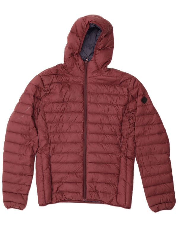 Giacca imbottita con cappuccio da uomo Schott UK 40 grande nylon bordeaux