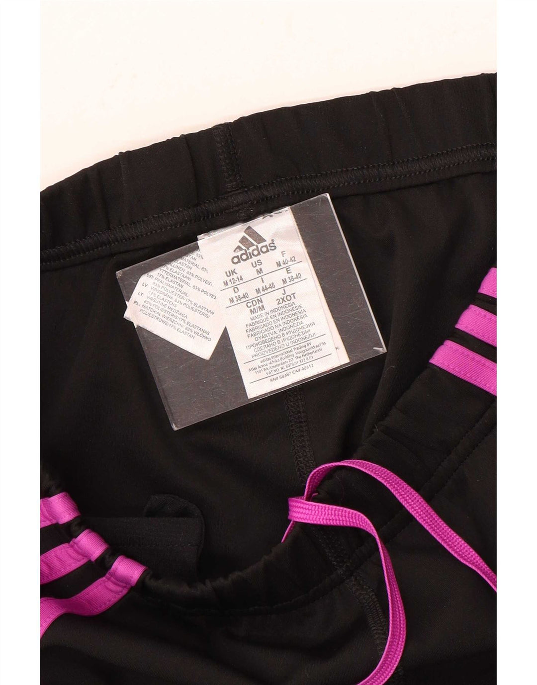 Adidas Womens Crop Tracksuit Trousers UK 12/14 Medium Black Polyester