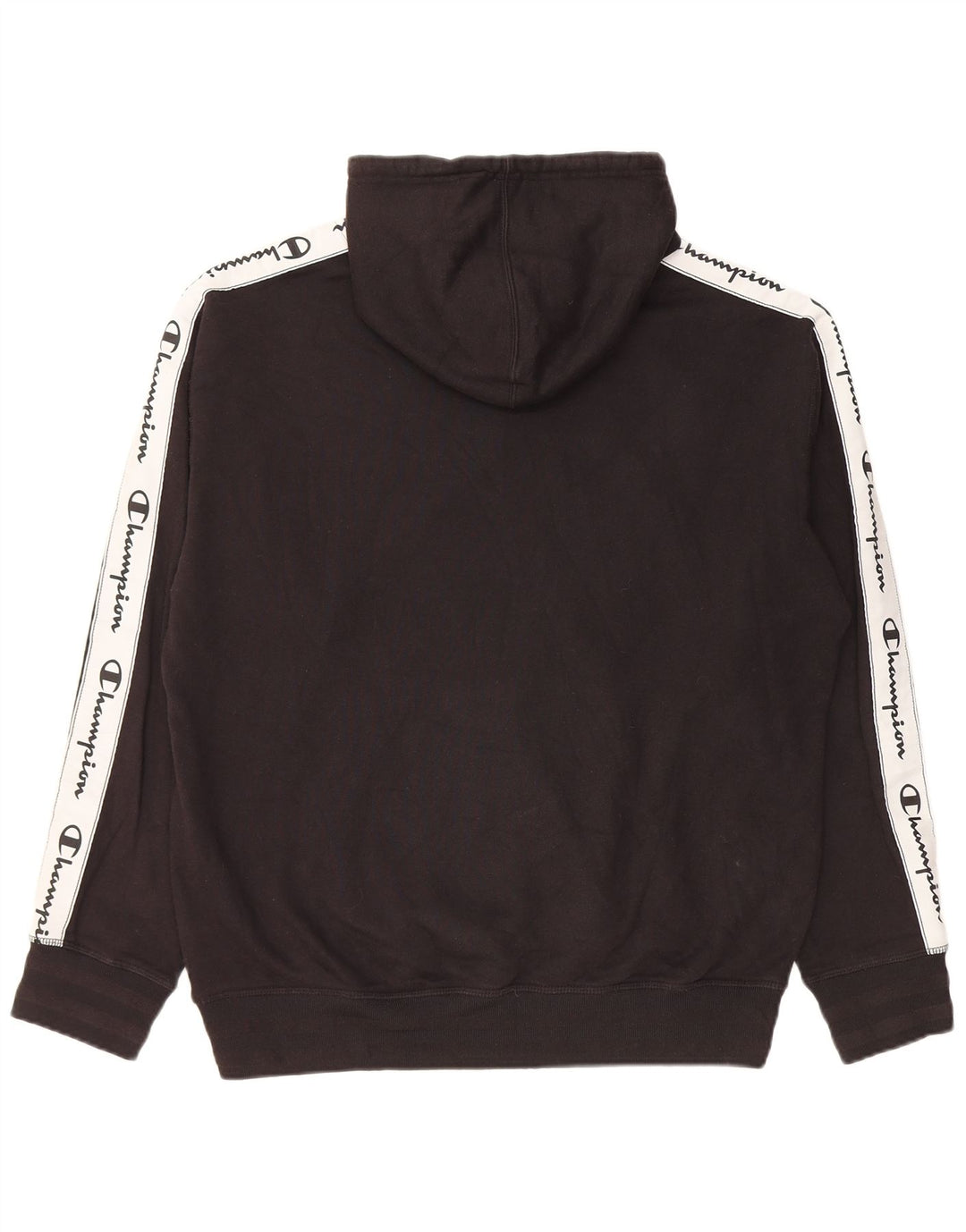 Champion Mens Graphic Hoodie Jumper Medium Black Cotton