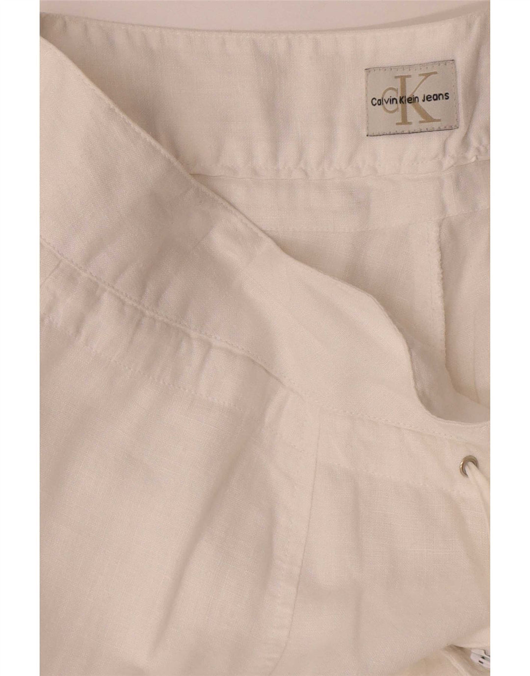 Calvin Klein Womens Wide Leg Cargo Trousers W36 L34 White