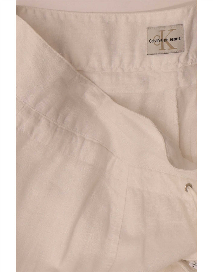 Calvin Klein Womens Wide Leg Cargo Trousers W36 L34 White