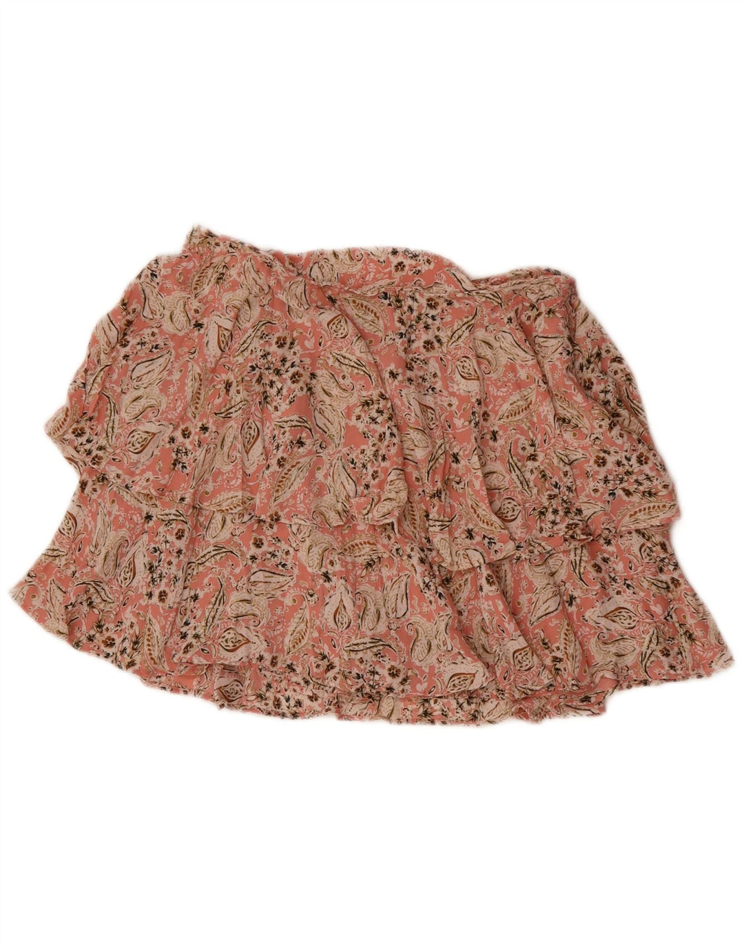 ZARA Womens Mini Ruffle Skirt Medium W28 Pink Paisley