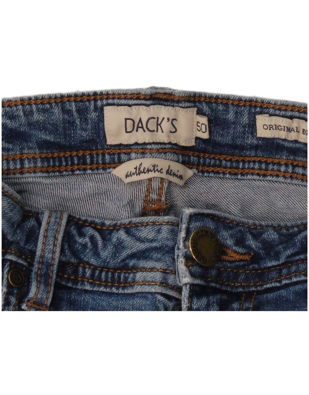 Dack's Mens Straight Jeans IT 50 Large W32 L31 Blue