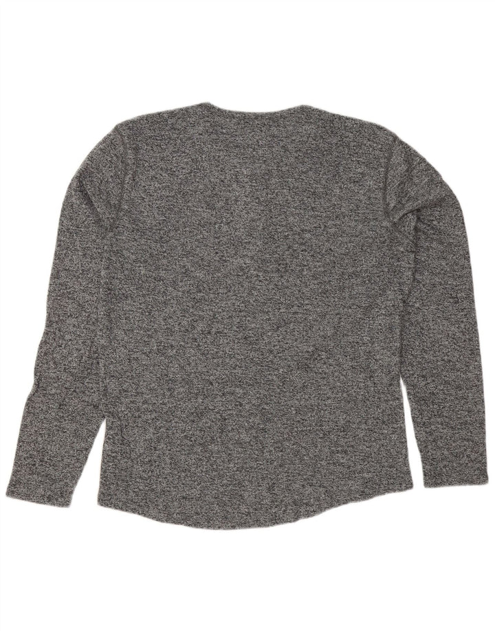LEVI'S Mens Top Long Sleeve Large Grey Flecked Cotton