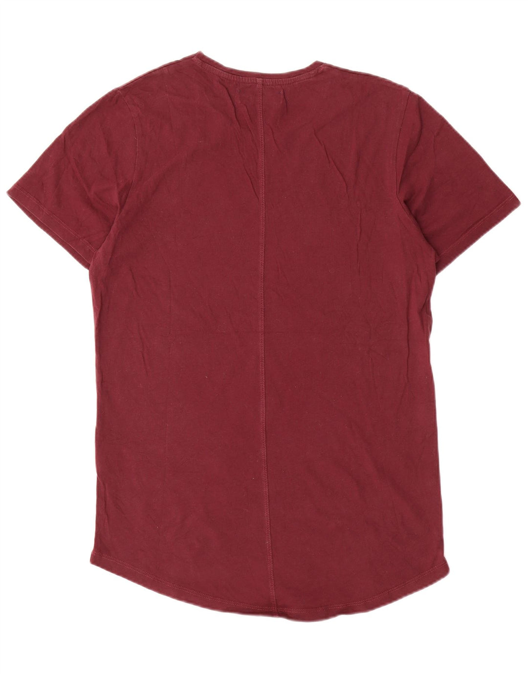 Jack & Jones Mens T-Shirt Top Medium Burgundy Cotton