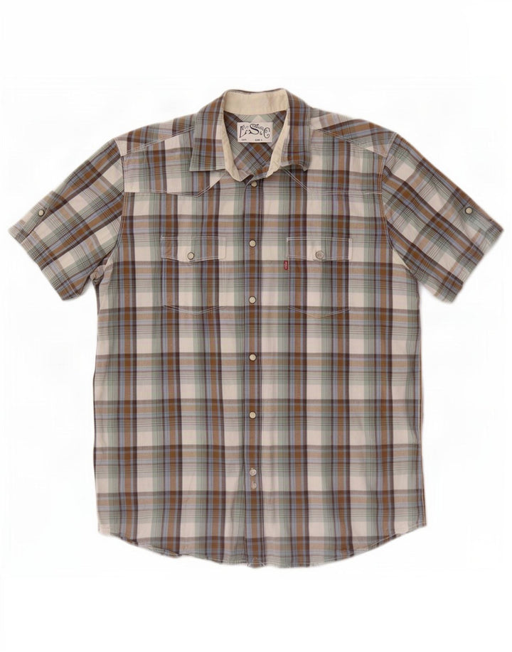 Levi's Camisa De Manga Corta De Cuadros Multicolores Grandes Hombre