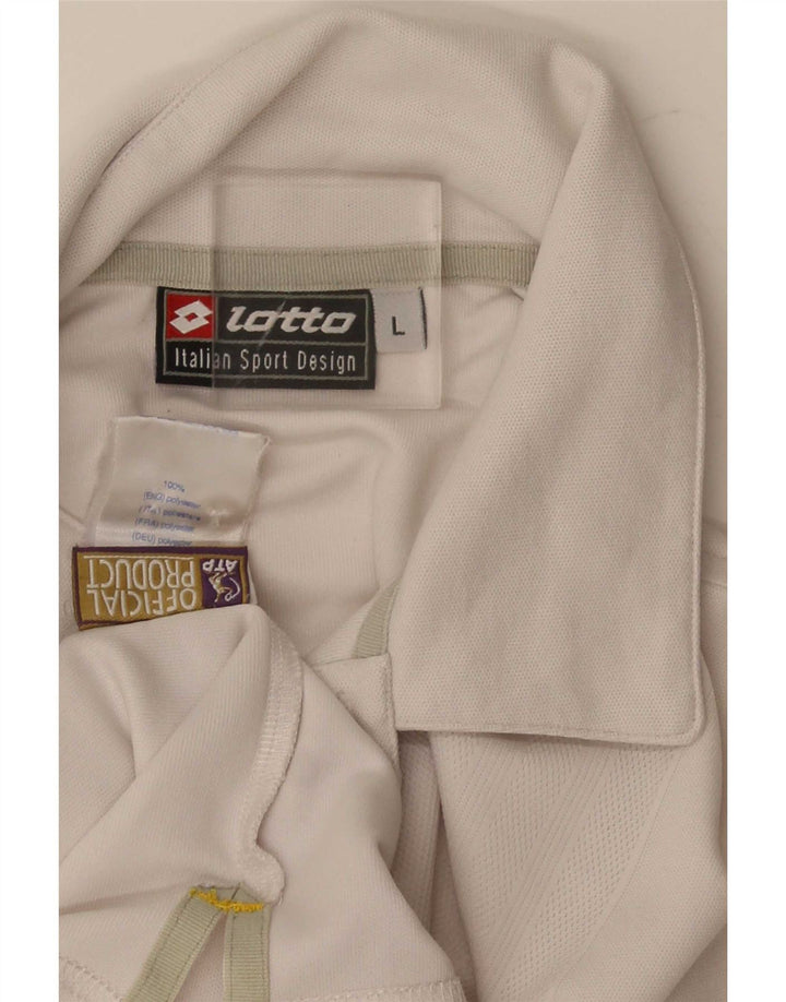 Lotto Mens Polo Shirt Large White Polyester