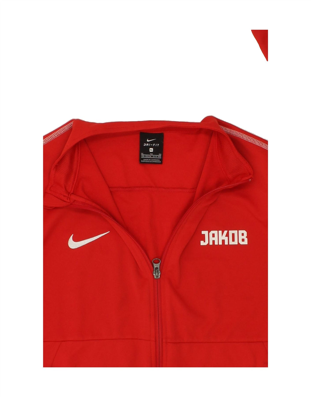 NIKE Boys Graphic Tracksuit Top Jacket 13-14 Years XL Red Polyester Vintage Nike and Second-Hand Nike from Messina Hembry 