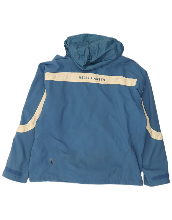 Helly Hansen Mens Hooded Windbreaker Jacket UK 40 Large Blue Colourblock
