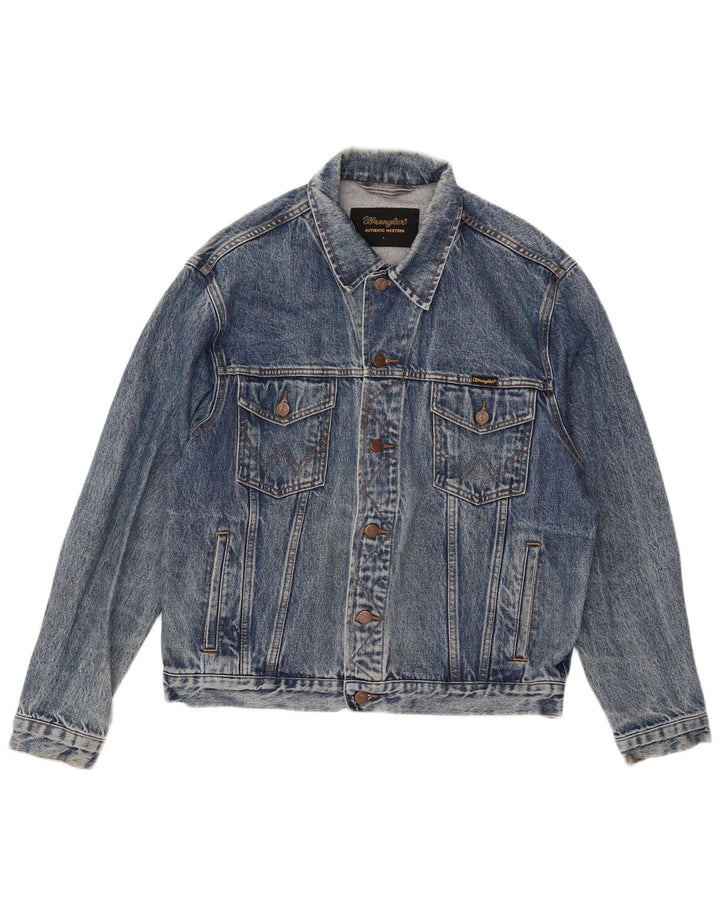 Giacca di jeans da uomo Wrangler UK 40 grande cotone blu