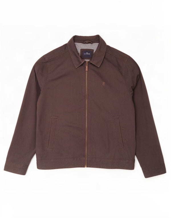 Marks & Spencer Chaqueta Bomber Azul Harbor para Hombre UK 42 XL Algodón Marrón