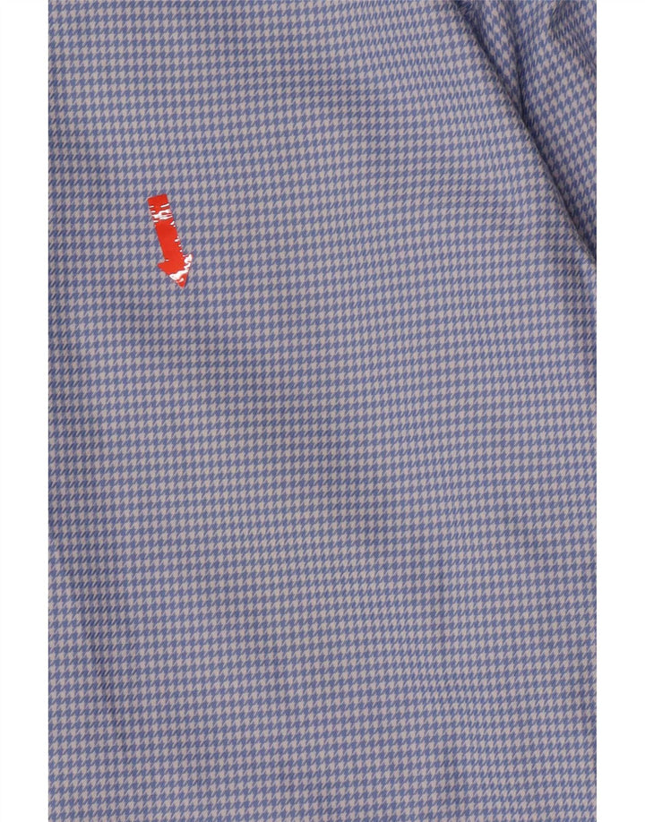 Camisa masculina de flanela Zara Regular Fit grande algodão houndstooth azul