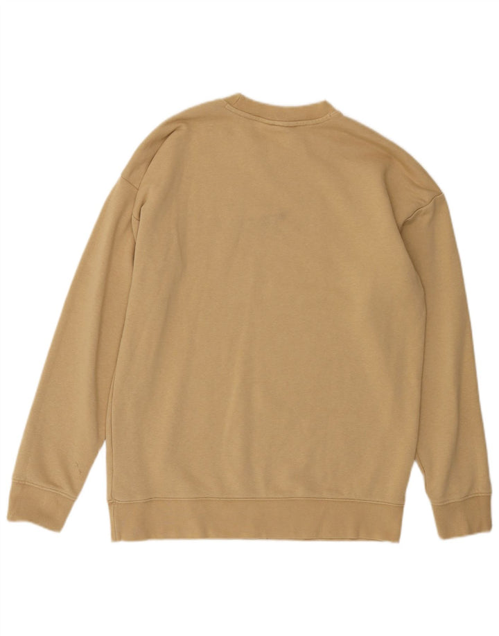 Felpa oversize da donna ADIDAS maglione UK 8 piccolo cotone beige