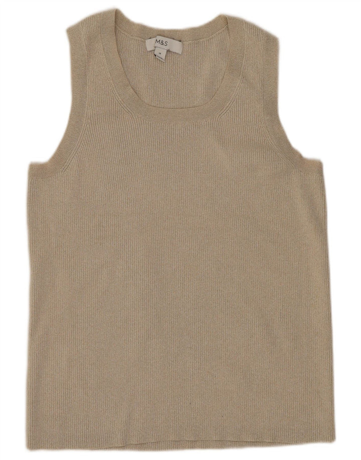 Marks & Spencer Womens Vest Tank Top UK 14 Medium Beige