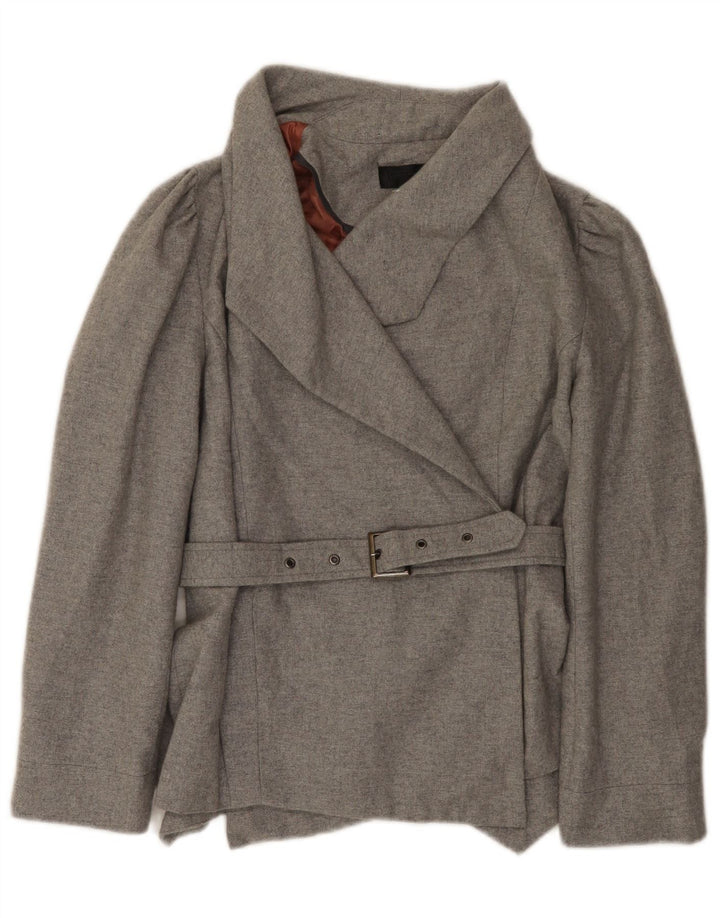 Topshop Dame Blazer Jacket UK 10 Small Grå Polyester