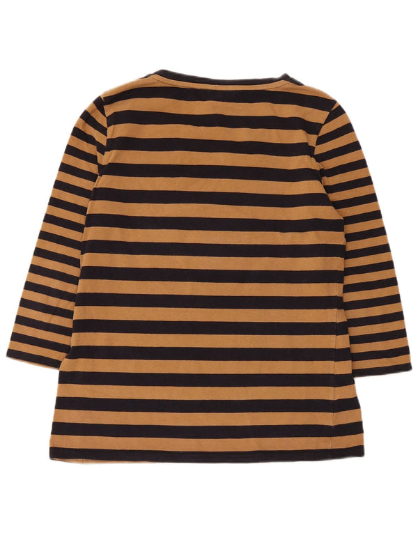 Top da donna Hobbs manica 3/4 UK 14 grande a righe marroni