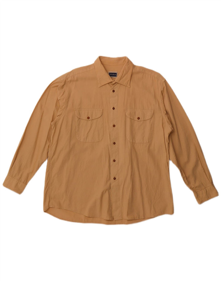 Vintage Mens Shirt Large Beige
