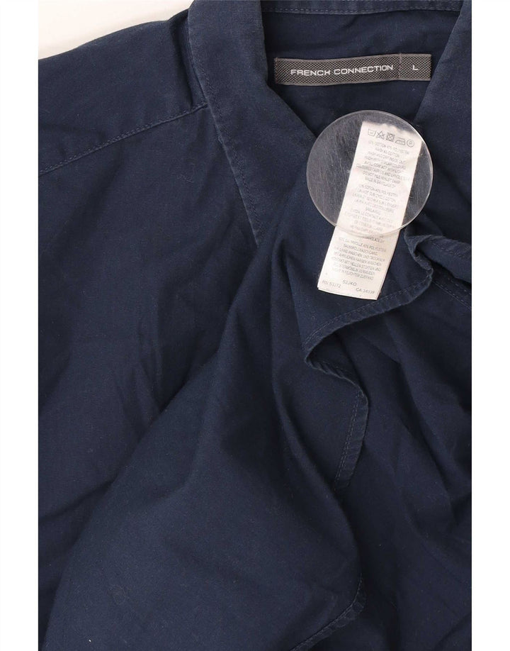 French Connection Chemise Homme Large Bleu Marine Coton