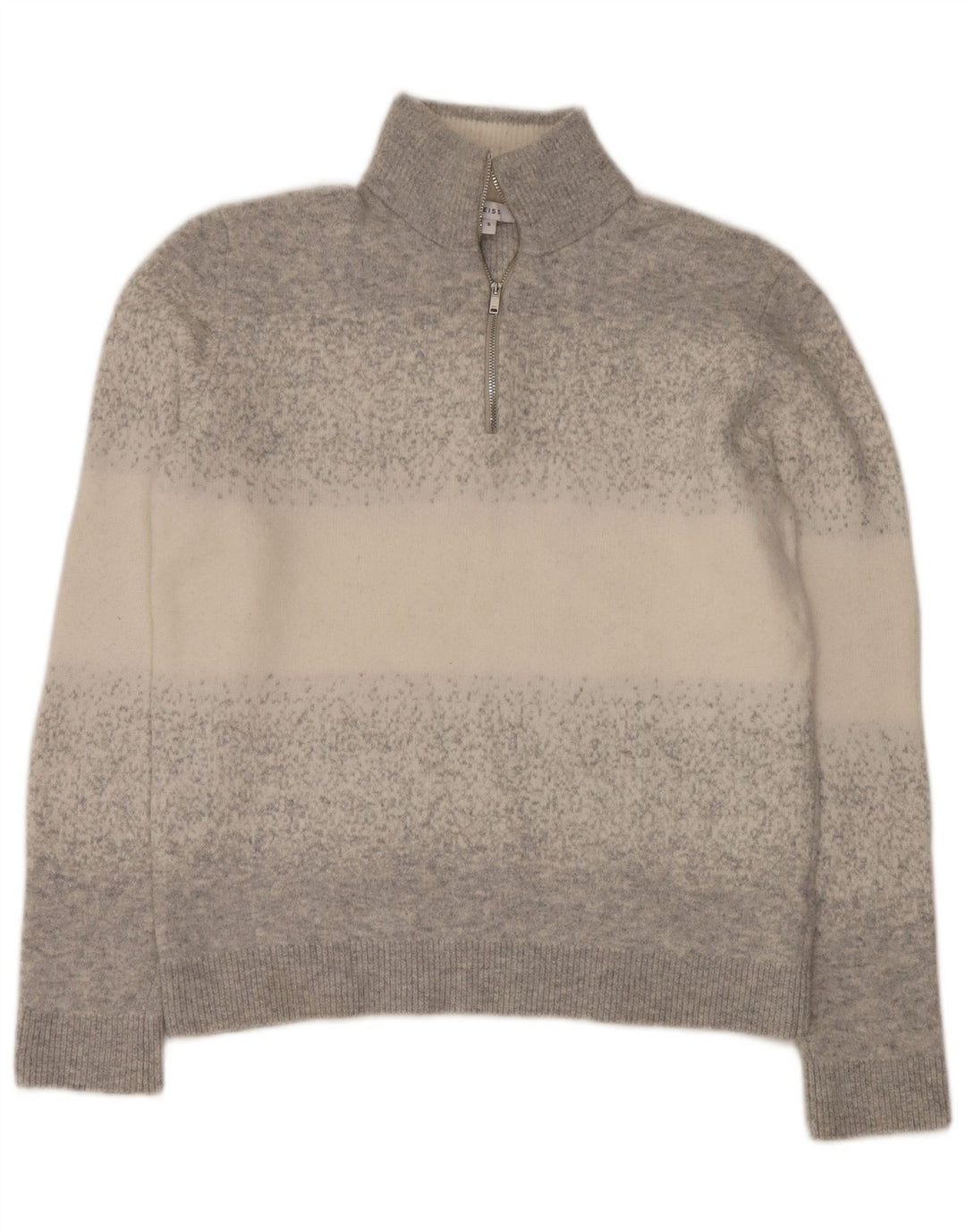 Jersey Reiss Hombre con cuello con cremallera y poliamida moteada en gris pequeño
