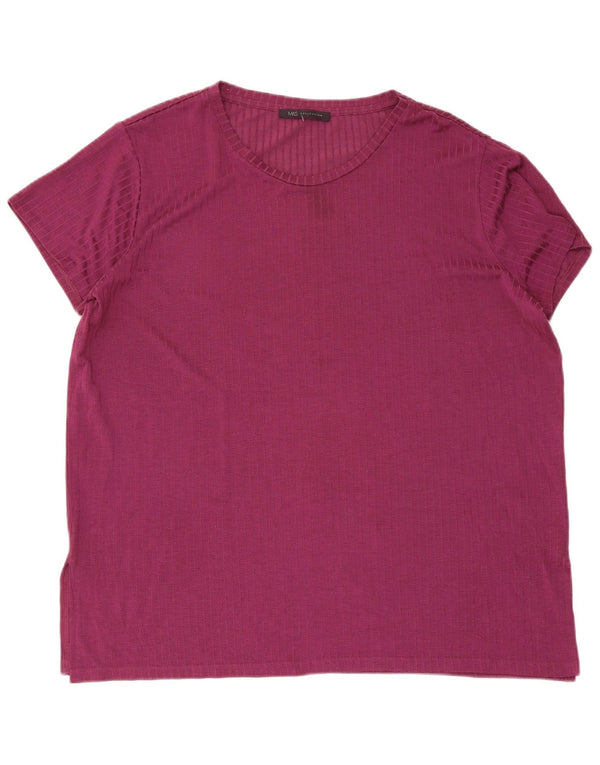 T-shirt damski Marks & Spencer Top UK 18 XL Fioletowy wiskoza w prążki