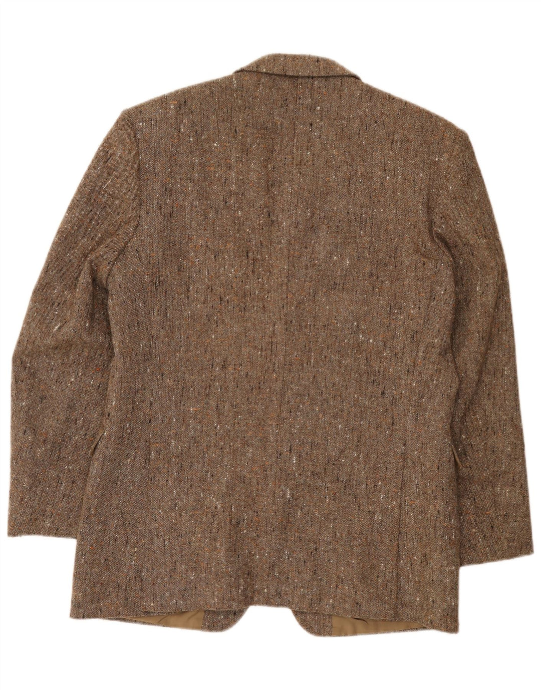 Jaqueta blazer masculina vintage com 2 botões Reino Unido 38 bege médio salpicado