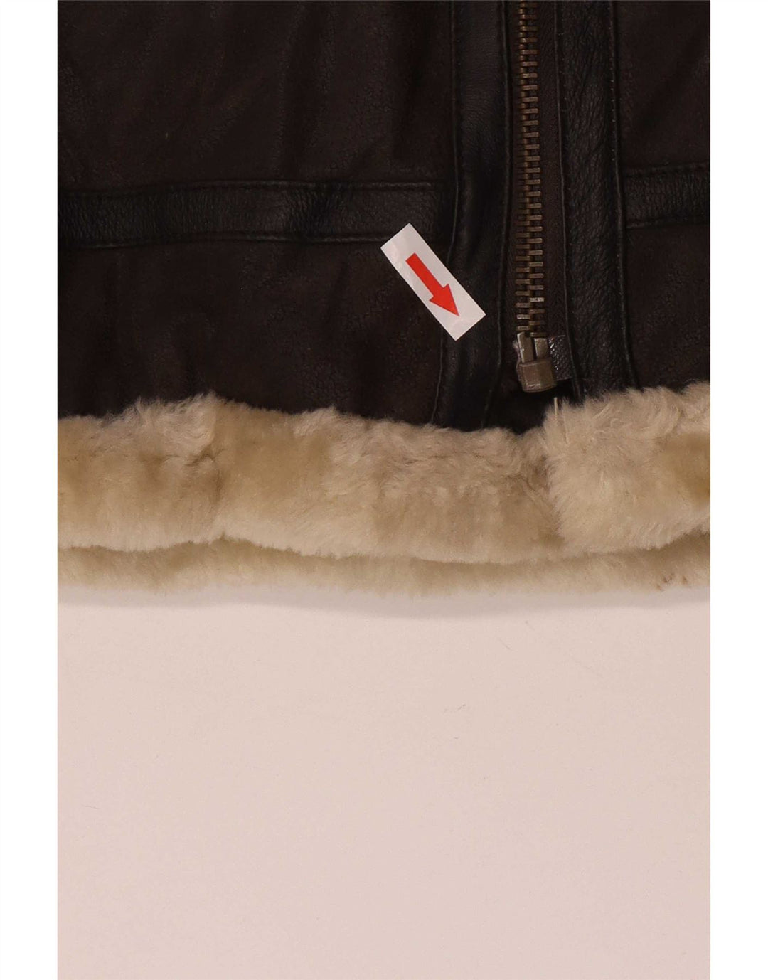 Conbipel Womens Shearling Jacket UK 16 Large Brown Læder