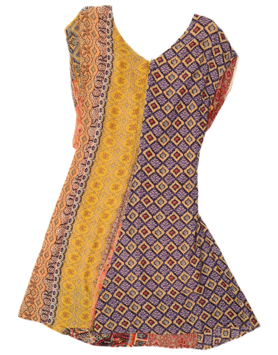 Desigual Womens A-Line Dress EU 44 XL Multicoloured Geometric