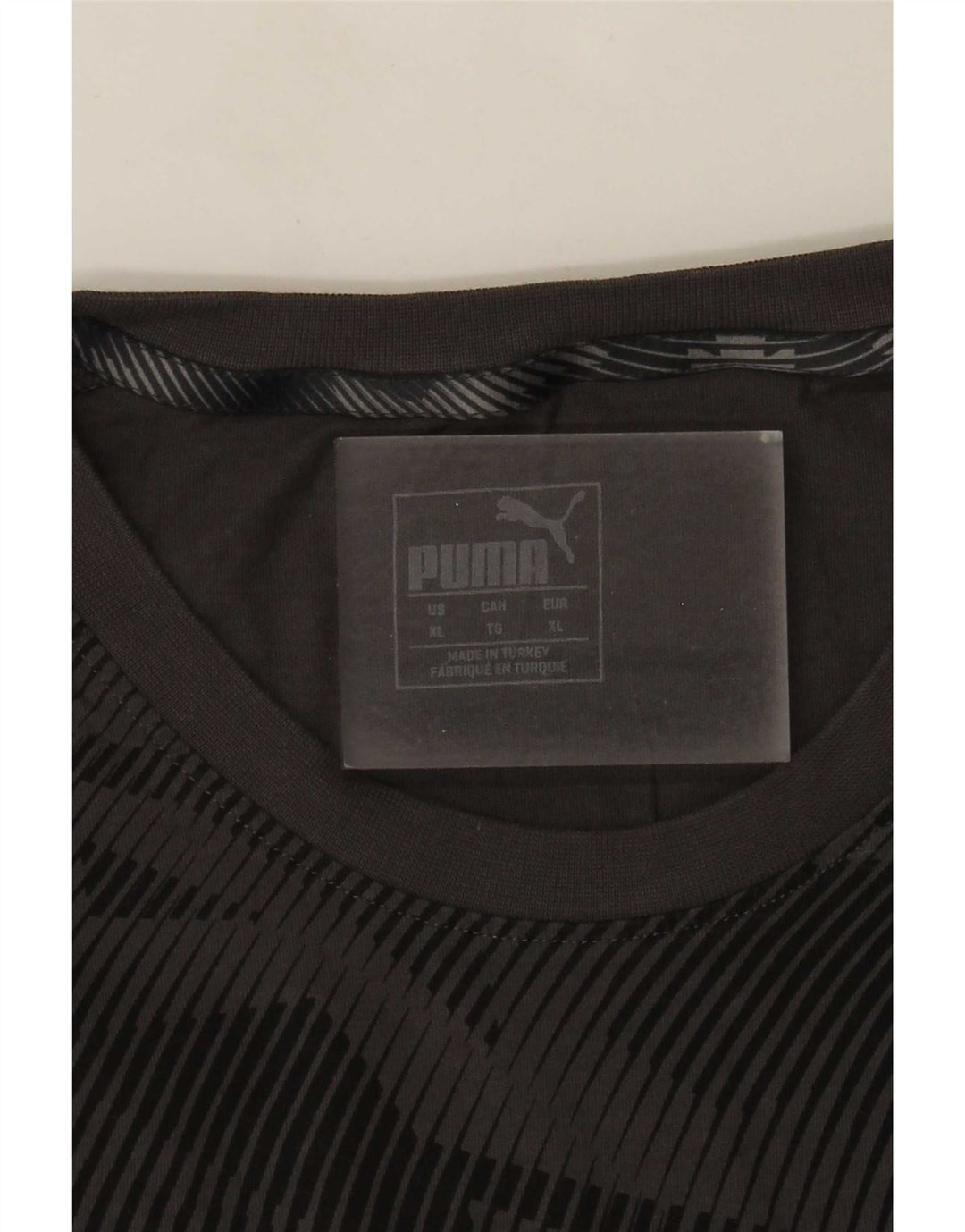 Puma T-Shirt Top XL Homme Gris Géométrique