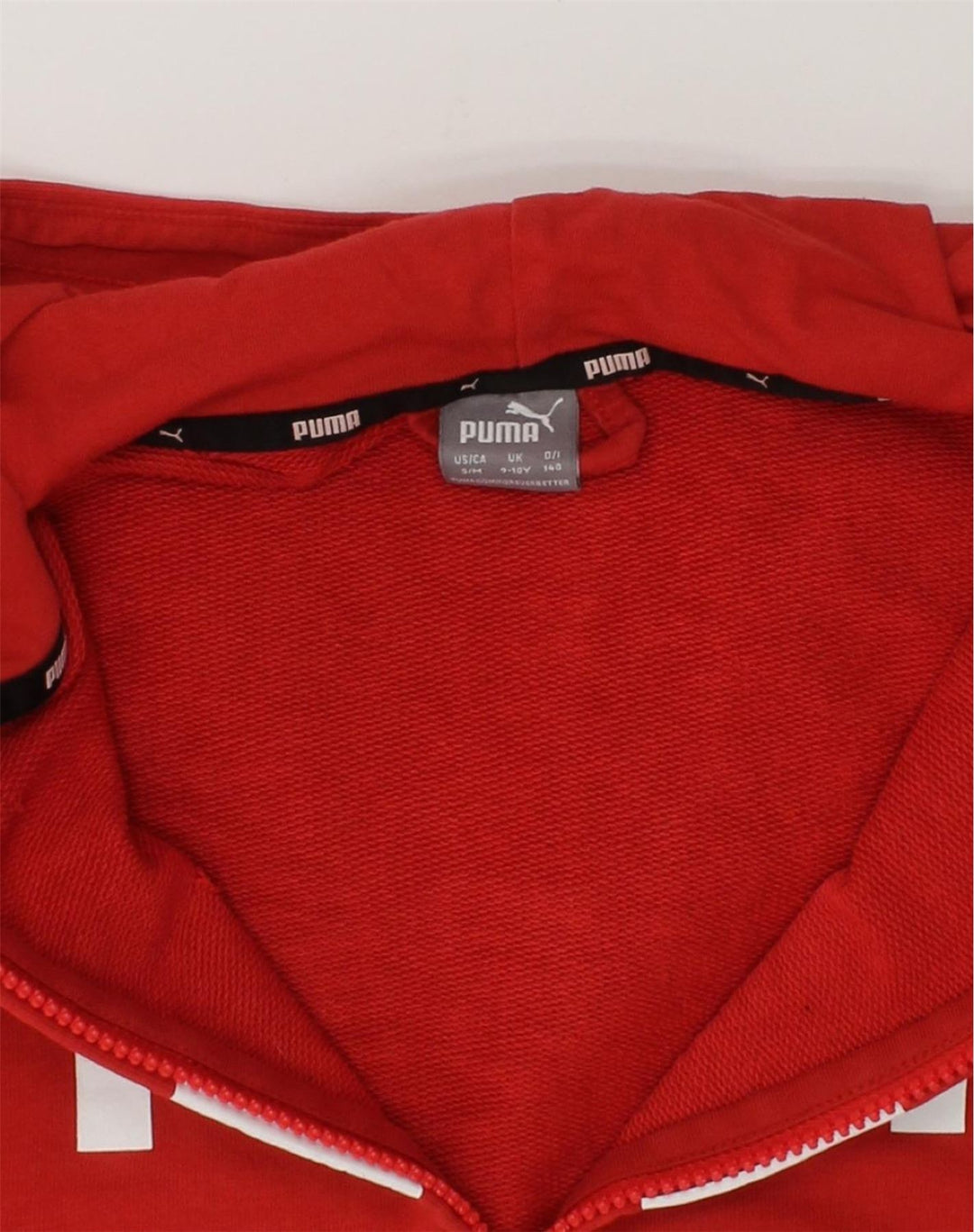 PUMA Boys Graphic Zip Hoodie Sweater 9-10 Years Red Cotton | Vintage Puma | Thrift | Second-Hand Puma | Used Clothing | Messina Hembry 