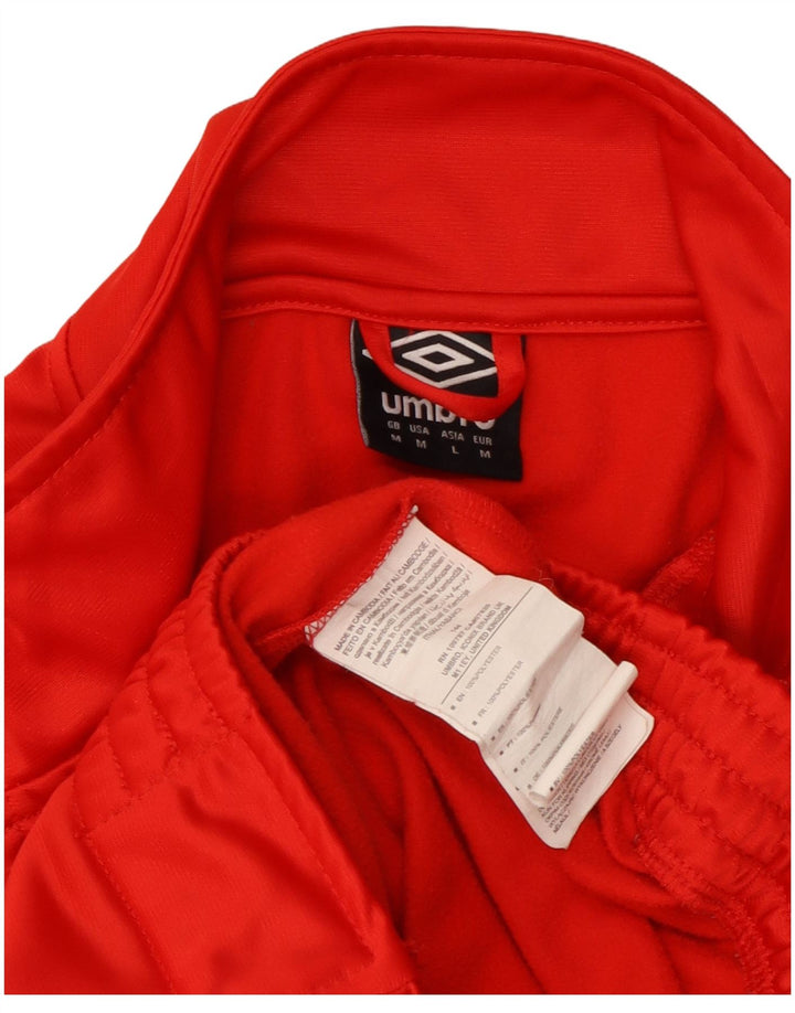 Umbro Mens Tracksuit Top Jacket Medium Red Colourblock Polyester