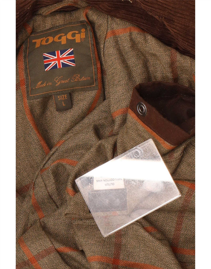 Toggi Womens Oversized Waxed Cotton Overcoat UK 16 Large Brown