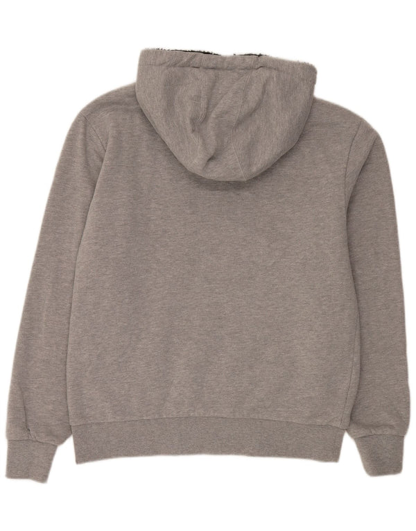 Saltrock Mens Devon Graphic Sherpa Zip Hoodie Sweater Medium Grey Retro