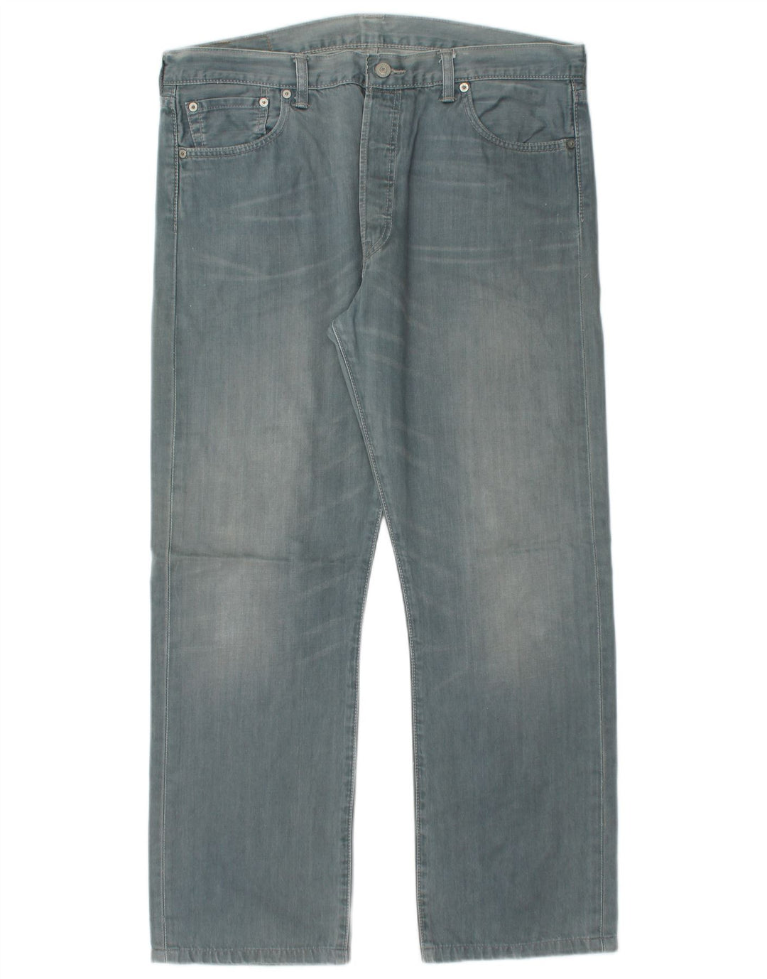 LEVI'S Mens 501 Straight Jeans W36 L29 Blue Cotton