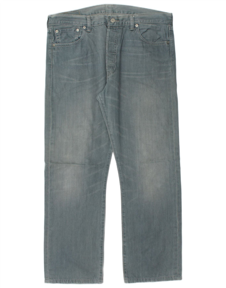 LEVI'S Mens 501 Straight Jeans W36 L29 Blue Cotton