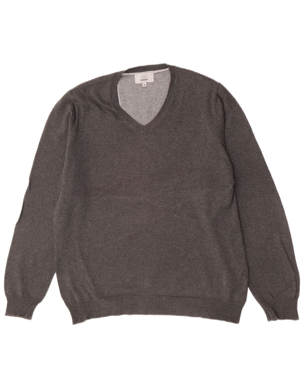 Marks & Spencer Herre Regular Fit V-hals sweater Medium Grey Flecked