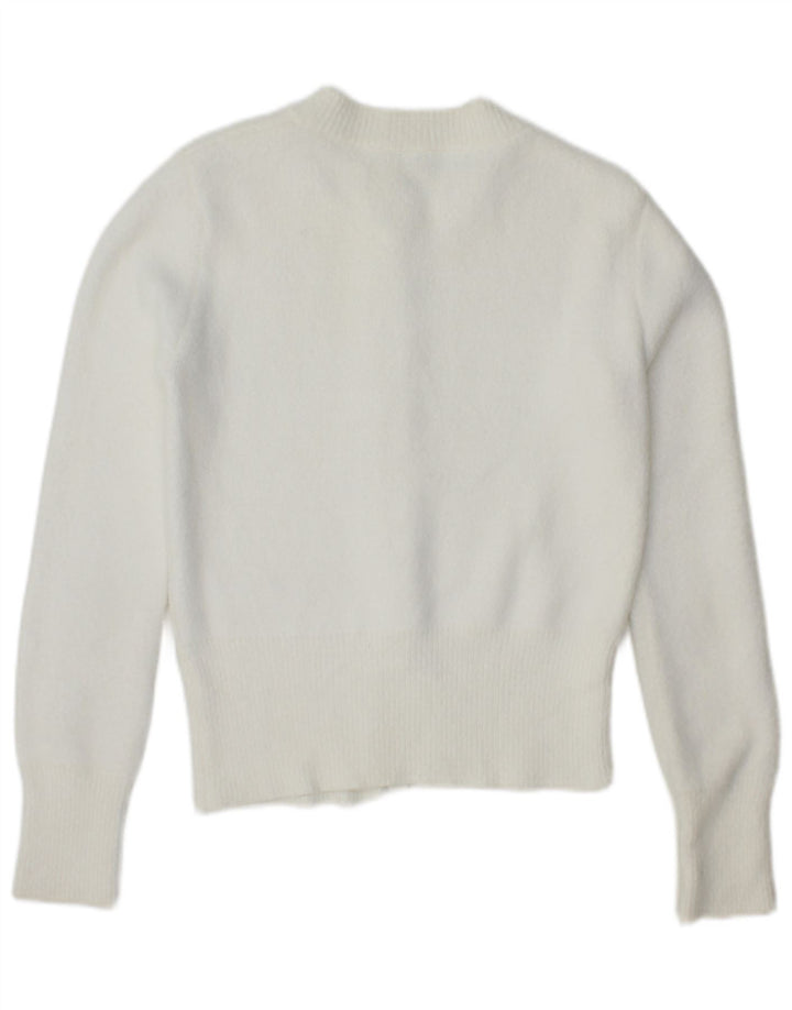 Zara Damen-Cardigan-Pullover UK 10 Small Weiß