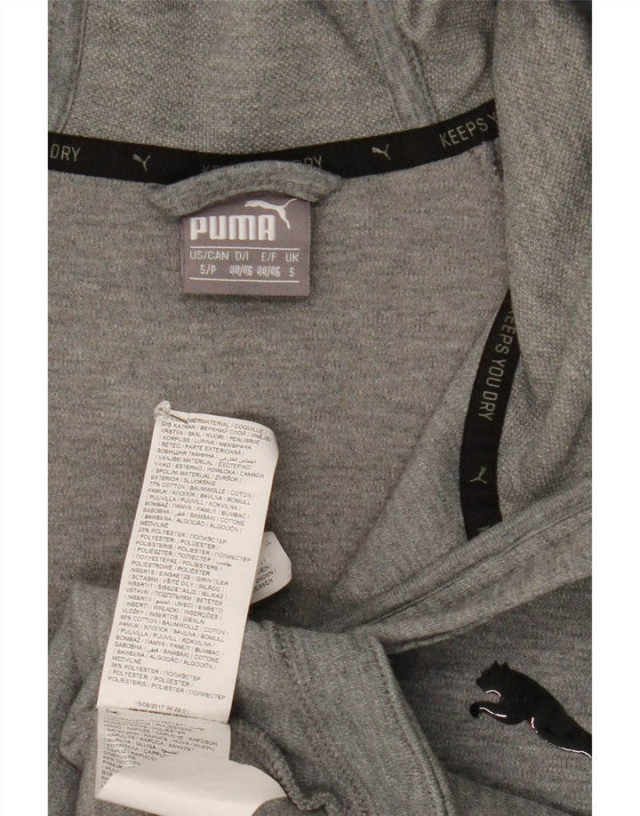 PUMA Mens Zip Hoodie Sweater Small Grey Colourblock Cotton Vintage Puma and Second-Hand Puma from Messina Hembry 
