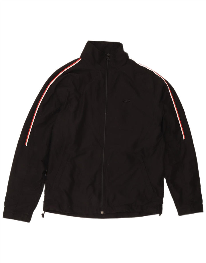 Fila Mens Tracksuit Top Jacket Médio Preto Listrado Poliéster