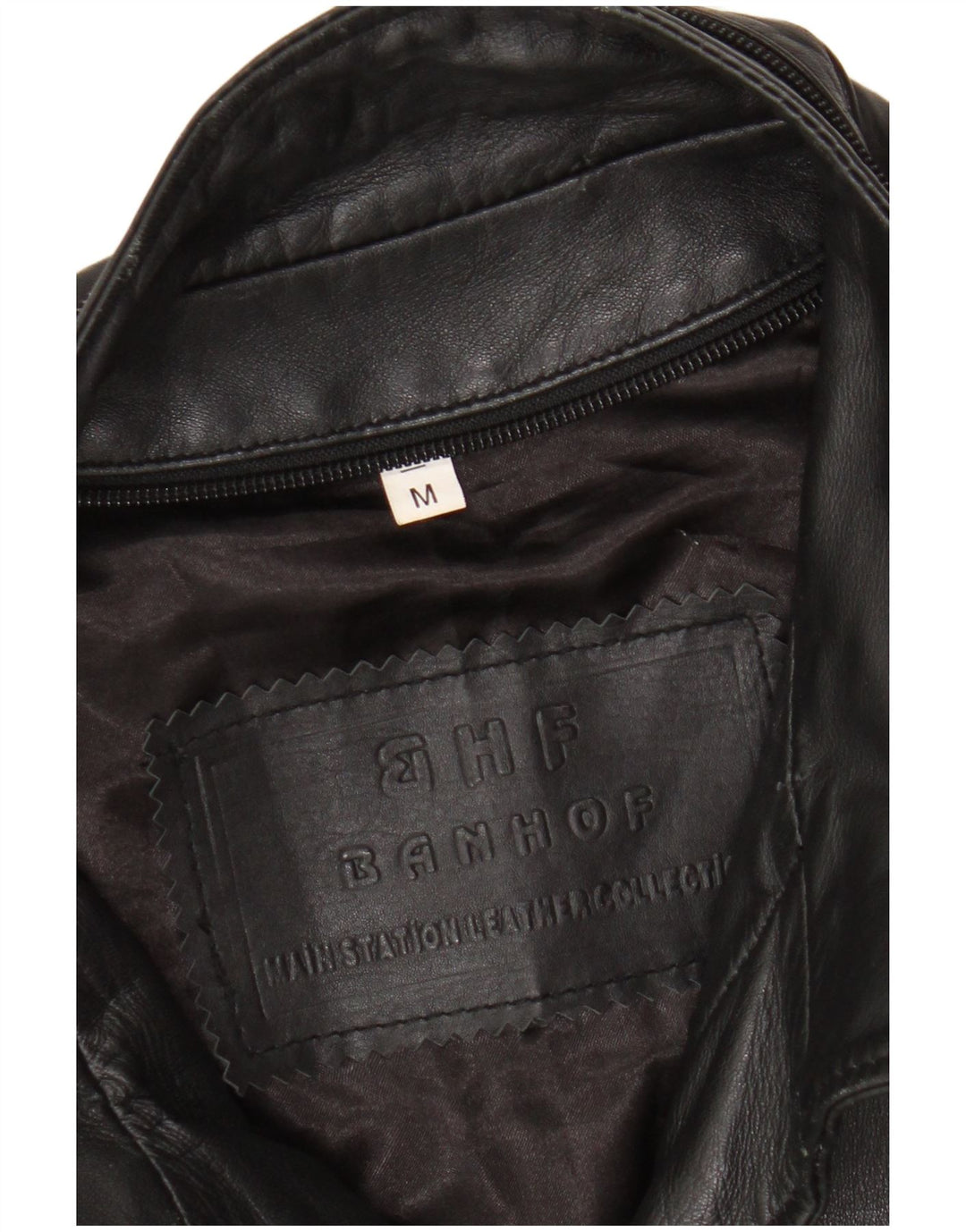 Giacca in pelle vintage da uomo UK 38 in pelle nera media