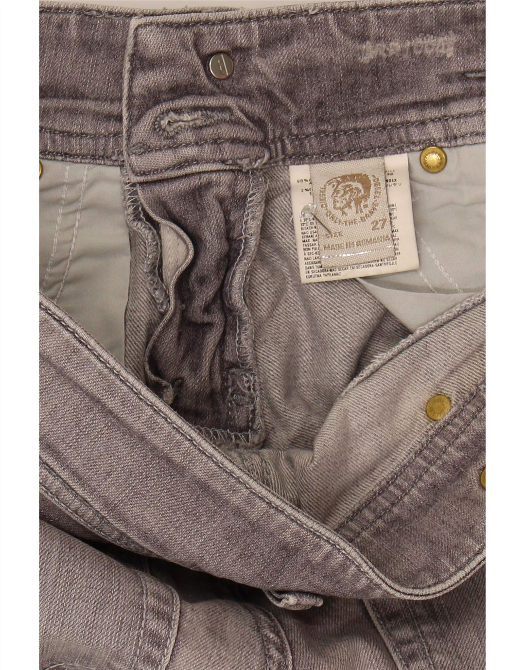 DIESEL Womens Slim Jeans W27 L28 Grey Cotton Vintage Diesel and Second-Hand Diesel from Messina Hembry 