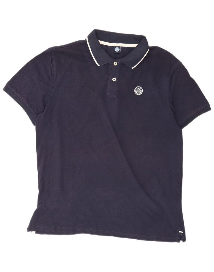 North Sails Mens Polo Shirt XL Navy Blue Cotton