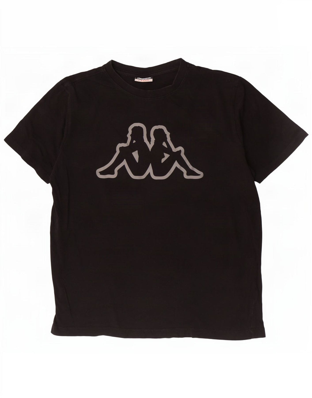 Kappa Herre Grafisk T-Shirt Top Stor Sort Bomuld